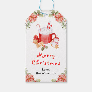 Weihnachtskekse und Kakao Roter Frohe Weihnachten Geschenkanhänger