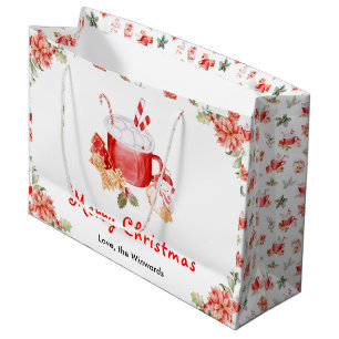 Weihnachtskekse und Kakao Roter Frohe Weihnachten Große Geschenktüte