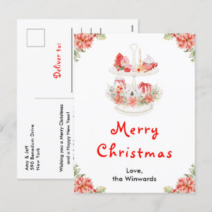 Weihnachtskekse und Kakao Rotes Frohes Weihnachten