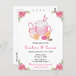 Weihnachtskekse und Kakaopink Postkarte