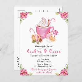 Weihnachtskekse und Kakaopink Postkarte