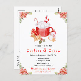 Weihnachtskekse und Kakaorot Postkarte