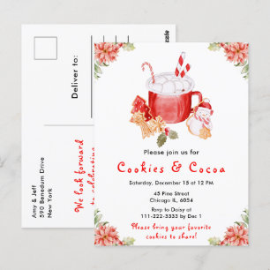 Weihnachtskekse und Kakaorot Postkarte