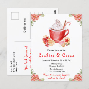 Weihnachtskekse und Kakaorot Postkarte