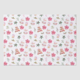 Weihnachtskekse und rosa Laub Seidenpapier