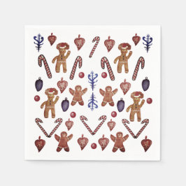 Weihnachtskekse und Süßigkeiten Serviette