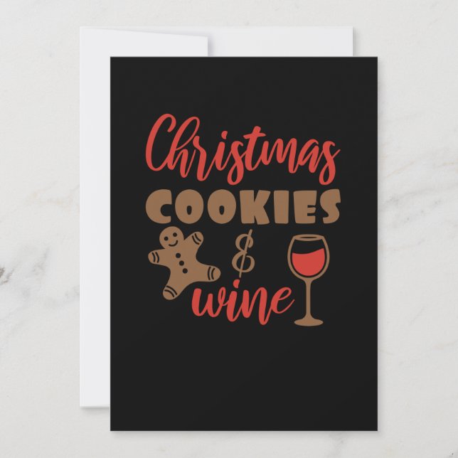 Weihnachtskekse und Wein Save The Date (Vorderseite)