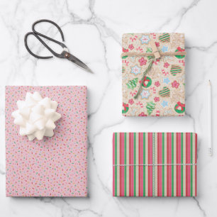 Weihnachtskekse Verpackungspapier Flachblatt-Set Geschenkpapier Set