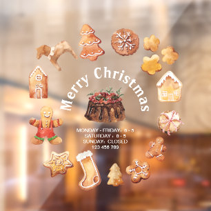 Weihnachtskekse Weihnachtssaison Bäckerei Dekorat Fensteraufkleber