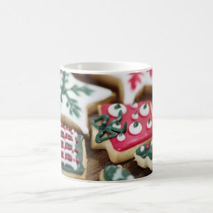 Weihnachtskekse Weißer Kaffee Tasse
