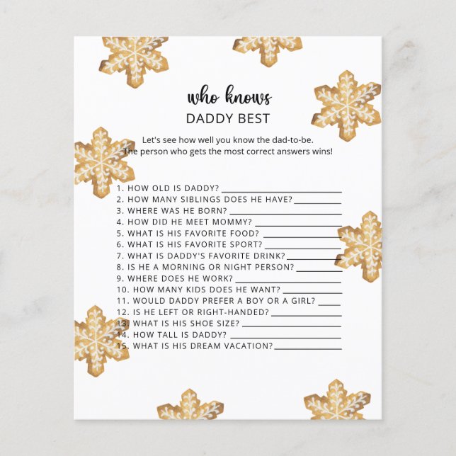 Weihnachtskekse Wer DADDY am besten kennt (Vorderseite)