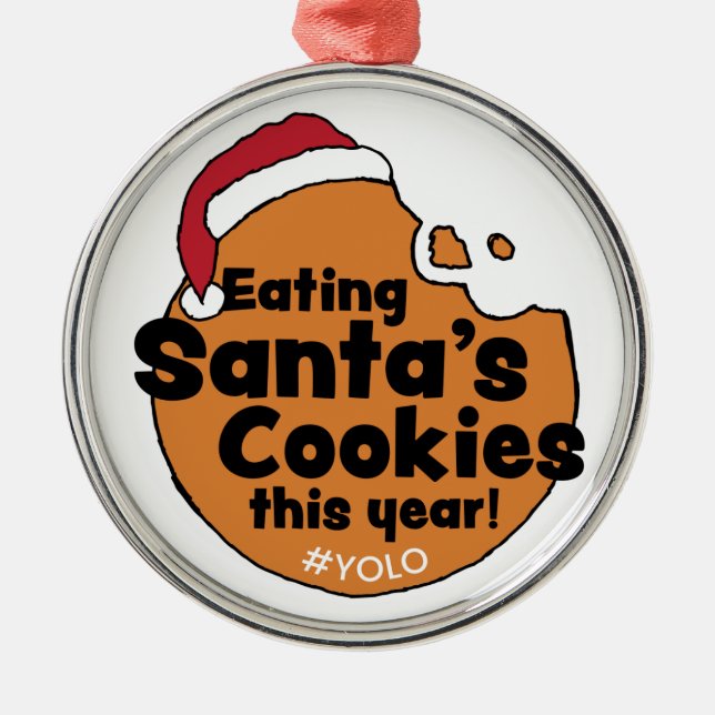 Weihnachtskekse Yolo Hashtag Weihnachtskeks Ornament Aus Metall (Vorne)