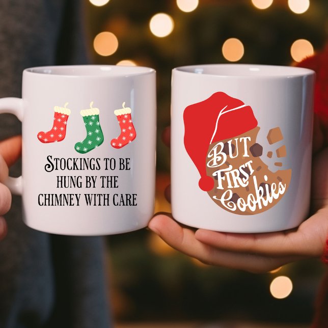 Weihnachtskekse Zuerst war die Nacht davor Kaffeetasse (Christmas cookie mug with the twas the night before christmas poem twist)