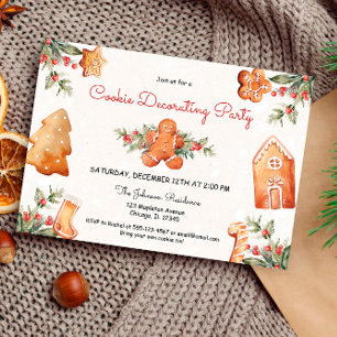Weihnachtskekse zum Dekorieren von Lebkuchen Party Einladung