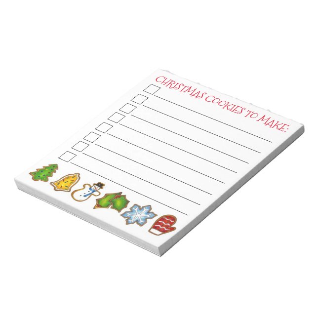 Weihnachtskekse zur Erstellung einer Lebensmittell Notizblock (Rotiert)