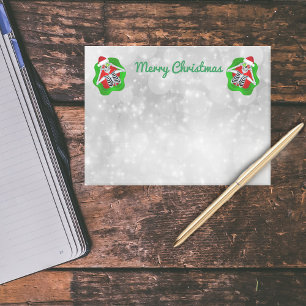 Weihnachtskelette Rote grüne Spritzer Weiß Post-it Klebezettel