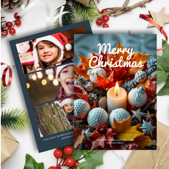 Weihnachtskerze ・ Drei-Foto-Marine Feiertagskarte (Von Creator hochgeladen)