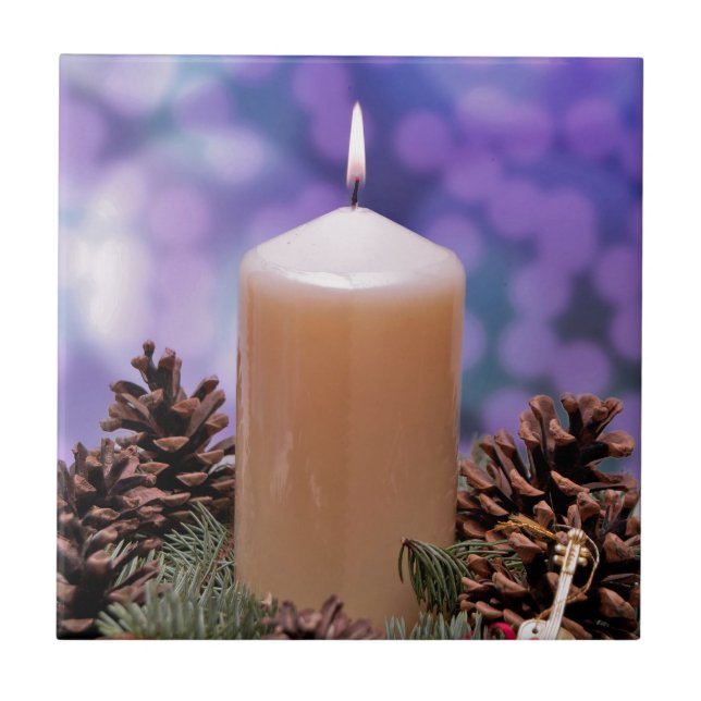 Weihnachtskerze Fliese (Vorderseite)