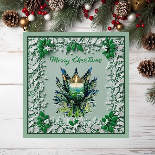 Weihnachtskerze Magnetkarte (Christmas candle)
