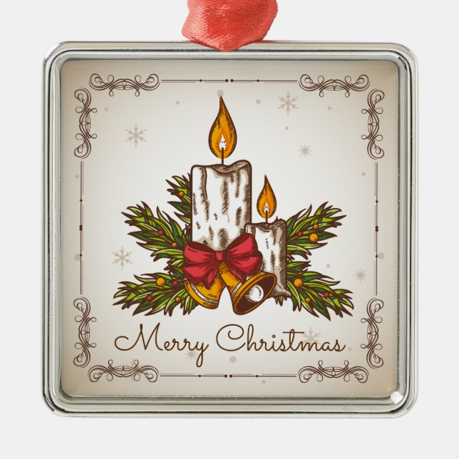 Weihnachtskerze nach Maß Ornament Aus Metall (Vorne)