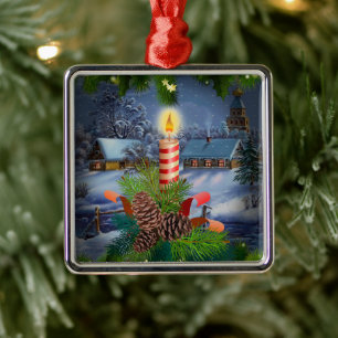 Weihnachtskerze Ornament Aus Metall