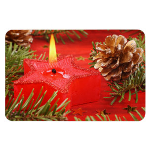 Weihnachtskerze Premium Magnet