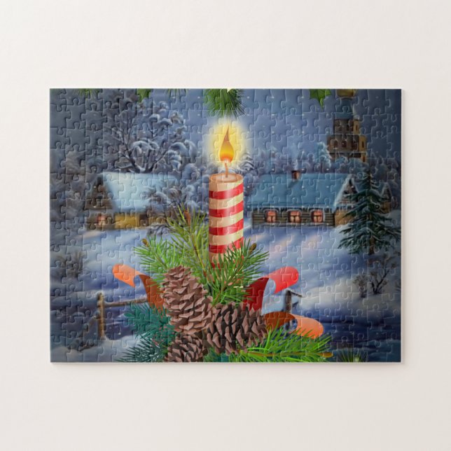 Weihnachtskerze Puzzle (Horizontal)