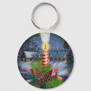 Weihnachtskerze Schlüsselanhänger