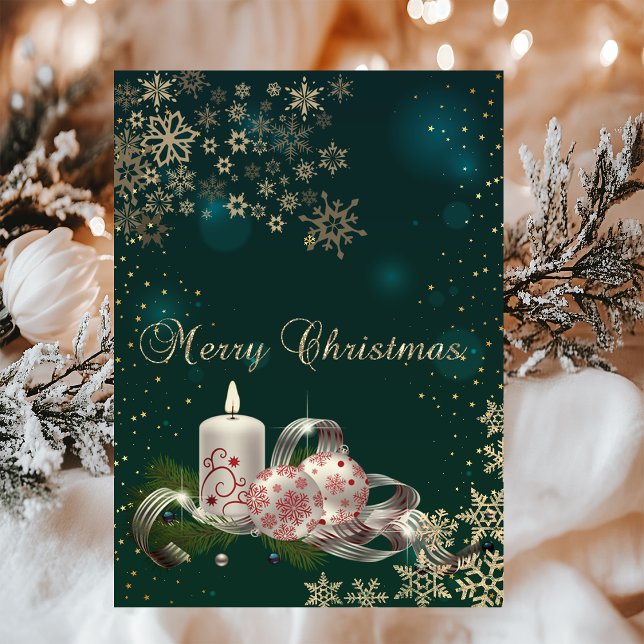 Weihnachtskerze, Schneeflocken, Grüne Weihnachten (Von Creator hochgeladen)