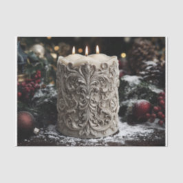 Weihnachtskerze Seidenpapier