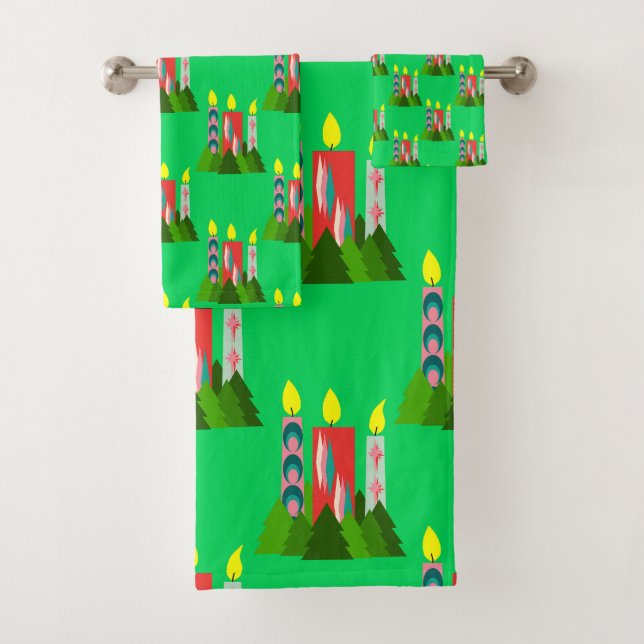Weihnachtskerzen Badhandtuch Set (Insitu)