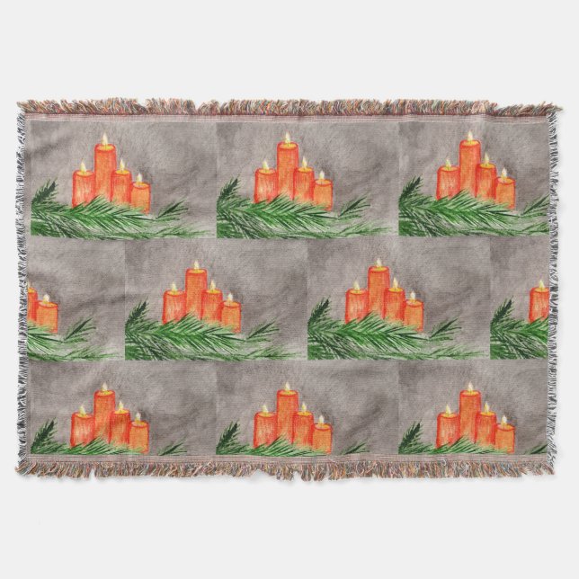 Weihnachtskerzen Decke (Vorderseite)