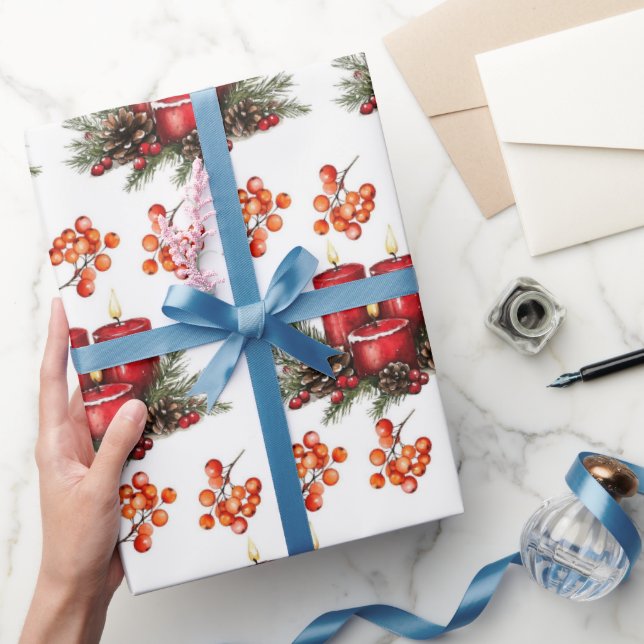 Weihnachtskerzen Geschenkpapier (Schenken)