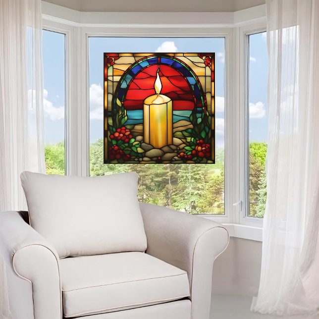 Weihnachtskerzen Imitate festgeklemmtes Glasfenste Fensteraufkleber (Von Creator hochgeladen)