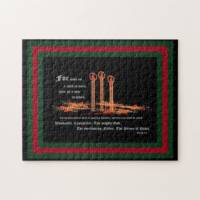 Weihnachtskerzen, Isaiah 9:6 Puzzle (Horizontal)