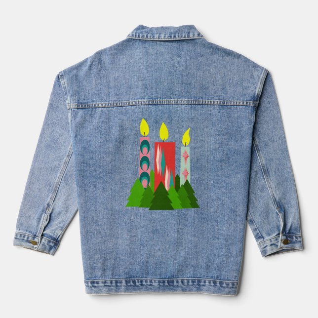 Weihnachtskerzen Jeansjacke (Rückseite)