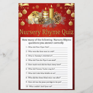 Weihnachtskerzen Kinderzimmer Rhyme Quiz Babydusch