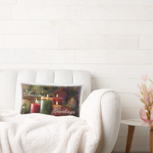 Weihnachtskerzen Kissen