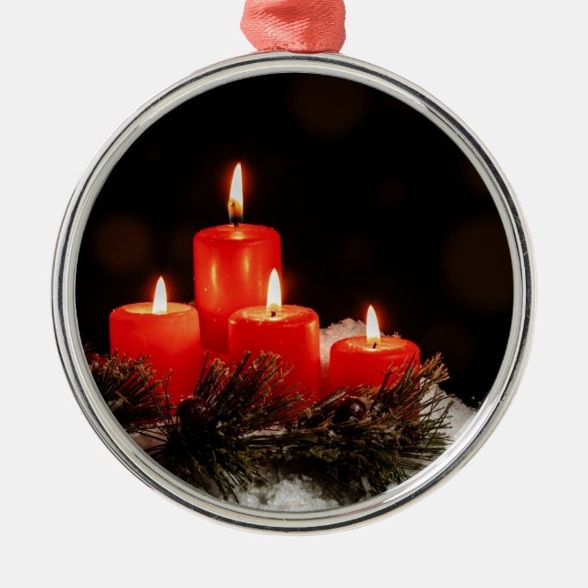 Weihnachtskerzen Ornament Aus Metall (Vorne)