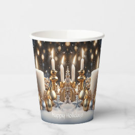 Weihnachtskerzen Papieraufkleber Pappbecher