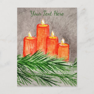 Weihnachtskerzen Postkarte
