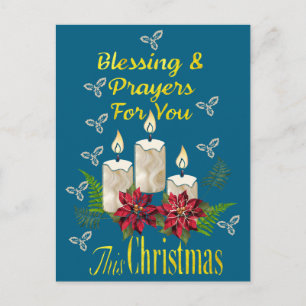 Weihnachtskerzen-Segen und Gebete Postkarte