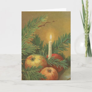 Weihnachtskerzen und Dekoration Feiertagskarte