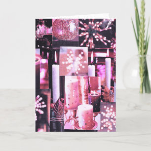 Weihnachtskerzen und Glanz gefaltete Feiertagskart Feiertagskarte