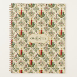 Weihnachtskerzen und Ornamente Monogramm Planer