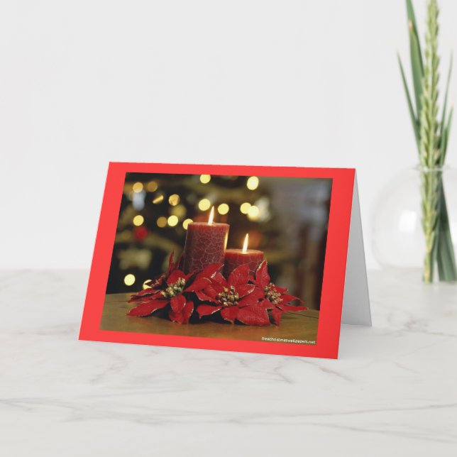 Weihnachtskerzen Weihnachtskarte Feiertagskarte (Vorderseite)