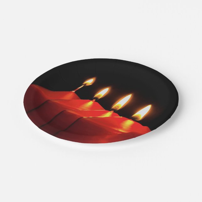 Weihnachtskerzenadvent Pappteller (Schrägansicht)
