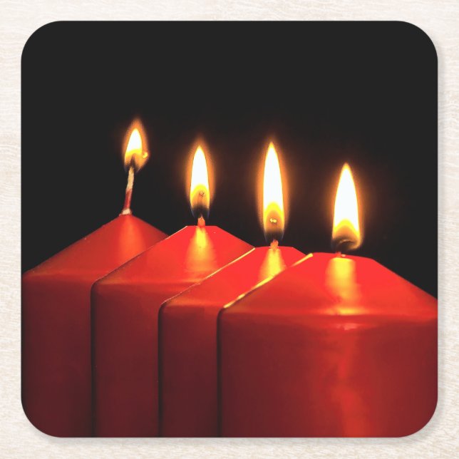 Weihnachtskerzenadvent Rechteckiger Pappuntersetzer (Vorderseite)