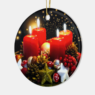 Weihnachtskerzendekor Keramik Ornament