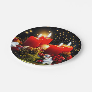 Weihnachtskerzendekor Pappteller